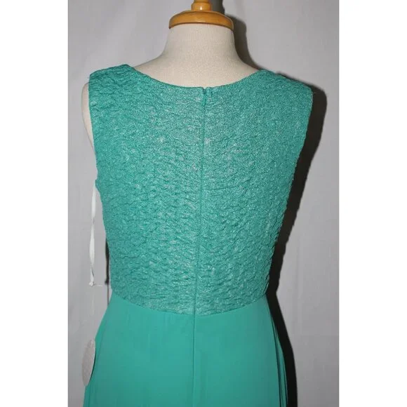 Fanny #1520 Floor Length Stretch Chiffon Gown With Jacket-Size XL-JADE-NEW - Picture 7 of 7